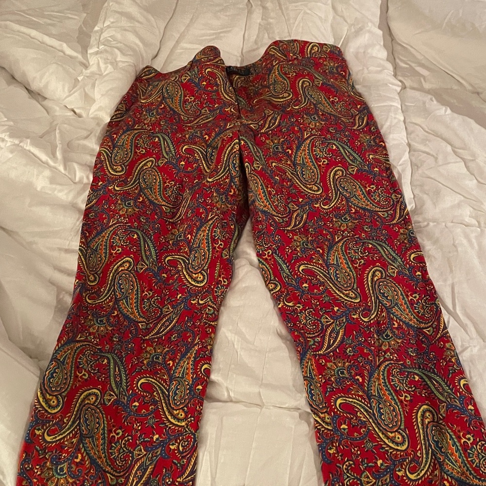 Ralph Lauren Red Paisley Print Pants